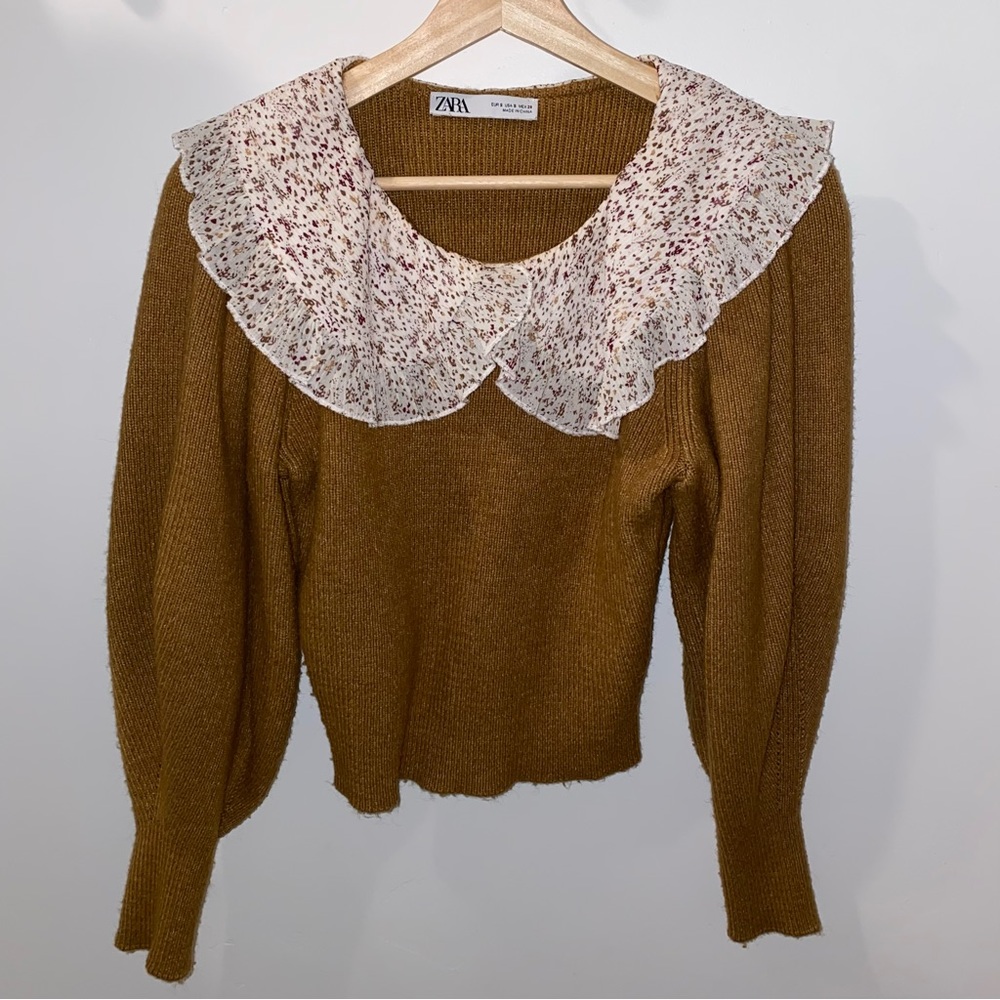 Zara oversized peter pan collar sweater